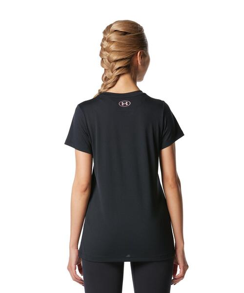 UNDER ARMOUR(アンダーアーマー)の「UAテック ショートスリーブTシャツ 〈ビッグロゴ〉(トレーニング/レディース)(Tシャツ/カットソー・レディース・ブラック・M/L/XL/S)」の2枚目の写真