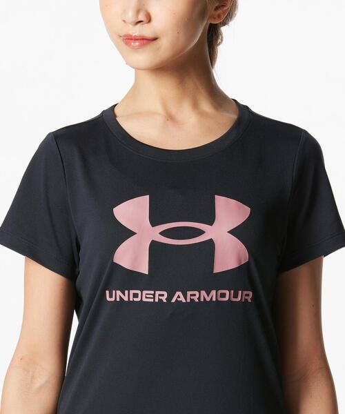 UNDER ARMOUR(アンダーアーマー)の「UAテック ショートスリーブTシャツ 〈ビッグロゴ〉(トレーニング/レディース)(Tシャツ/カットソー・レディース・ブラック・M/L/XL/S)」の4枚目の写真