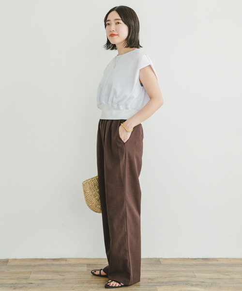 ITEMS URBANRESEARCH(アイテムズ アーバンリサーチ)の「『UR TECH DRYLUXE』イージーケアワイドパンツ(その他パンツ・レディース・モカ/ブラック/ブルー/ブラウン/グレー系その他・FREE)」の20枚目の写真