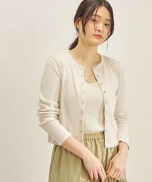 〈手洗い可能〉PLA ライト テレコ ショート カーディガン◇