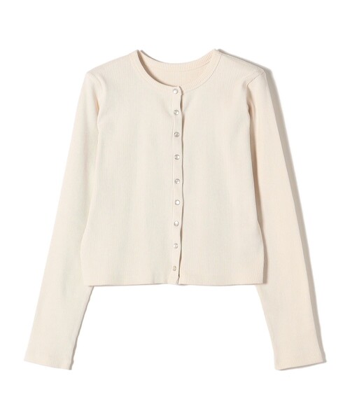 SHIPS（シップス）の「〈手洗い可能〉PLA ライト テレコ ショート カーディガン◇（カーディガン/ボレロ・レディース・ダークグレー/イエロー/オフホワイト・ONE SIZE）」の5枚目の写真