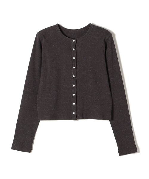 SHIPS（シップス）の「〈手洗い可能〉PLA ライト テレコ ショート カーディガン◇（カーディガン/ボレロ・レディース・ダークグレー/イエロー/オフホワイト・ONE SIZE）」の7枚目の写真