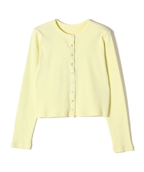 SHIPS（シップス）の「〈手洗い可能〉PLA ライト テレコ ショート カーディガン◇（カーディガン/ボレロ・レディース・ダークグレー/イエロー/オフホワイト・ONE SIZE）」の9枚目の写真