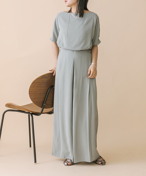 mystic（ミスティック）の「[mline]ワイドパンツセットアップ（つなぎ/オールインワン・レディース・ブラック/アイボリー/ブルー・1/2）」の14枚目の写真