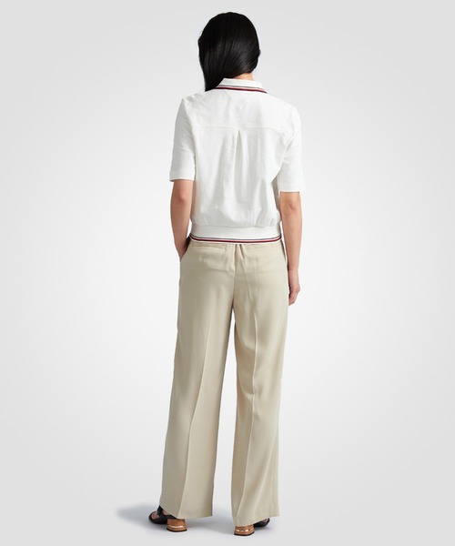 TOMMY HILFIGER（トミーヒルフィガー）の「グローバルストライプポロシャツ（ポロシャツ・レディース・ホワイト/ネイビー・X-SMALL/LARGE/SMALL/MEDIUM）」の6枚目の写真