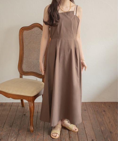 Ambre Neige(アンブルネージュ)の「アシメフレアキャミワンピース/【WEB/EC限定商品】(ワンピース・レディース・ライトベージュ/ダークブラウン・FREE)」の9枚目の写真