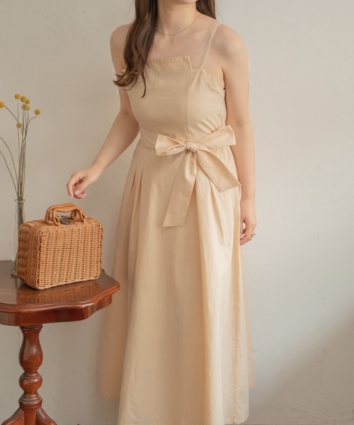 Ambre Neige(アンブルネージュ)の「アシメフレアキャミワンピース/【WEB/EC限定商品】(ワンピース・レディース・ライトベージュ/ダークブラウン・FREE)」の8枚目の写真