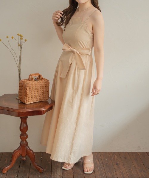 Ambre Neige(アンブルネージュ)の「アシメフレアキャミワンピース/【WEB/EC限定商品】(ワンピース・レディース・ライトベージュ/ダークブラウン・FREE)」の5枚目の写真