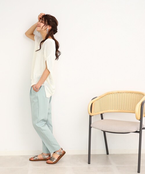 Cutie Blonde（キューティーブロンド）の「◆【2点セット/抜け感が涼し気】抜き衿デザイン メッシュニット（その他トップス・レディース・イエロー/ホワイト系/ブラック系2・00）」の8枚目の写真