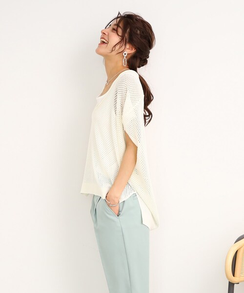 Cutie Blonde（キューティーブロンド）の「◆【2点セット/抜け感が涼し気】抜き衿デザイン メッシュニット（その他トップス・レディース・イエロー/ホワイト系/ブラック系2・00）」の20枚目の写真