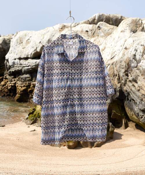 tk.TAKEO KIKUCHI（ティーケータケオキクチ）の「◆レースデザインシャツ（シャツ/ブラウス・メンズ・ホワイト/ブルー系4/ブルー系/ブラック系4/ブラック系2/ブラック系/ホワイト系3/ブラック/レッド系4・02/03）」の8枚目の写真