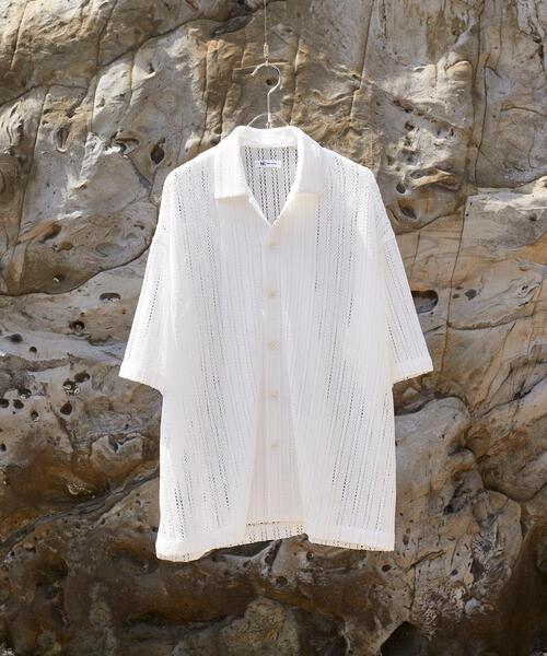 tk.TAKEO KIKUCHI（ティーケータケオキクチ）の「◆レースデザインシャツ（シャツ/ブラウス・メンズ・ホワイト/ブルー系4/ブルー系/ブラック系4/ブラック系2/ブラック系/ホワイト系3/ブラック/レッド系4・02/03）」の2枚目の写真