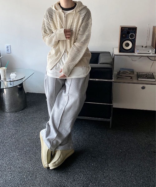HOLY IN CODE（ホーリーインコード）の「HOLY IN CODE No.9423 net hood KNIT ZIP-UP（パーカー・メンズ・クリーム・FREE）」の5枚目の写真