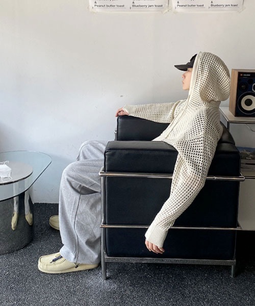 HOLY IN CODE（ホーリーインコード）の「HOLY IN CODE No.9423 net hood KNIT ZIP-UP（パーカー・メンズ・クリーム・FREE）」の17枚目の写真