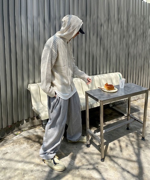 HOLY IN CODE（ホーリーインコード）の「HOLY IN CODE No.9423 net hood KNIT ZIP-UP（パーカー・メンズ・クリーム・FREE）」の8枚目の写真