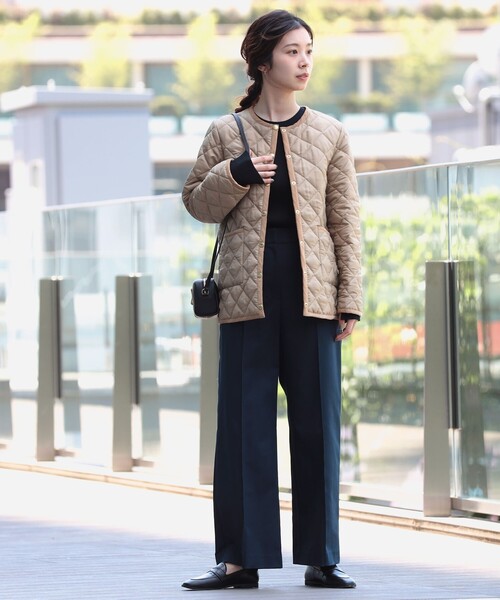 Traditional Weatherwear（トラディショナルウェザーウェア）の「Traditional Weatherwear × Demi-Luxe BEAMS / 別注 ARKLEY キルト ミドルコート（ブルゾン・レディース・ブラック/ブラウン系その他2・36/34）」の13枚目の写真