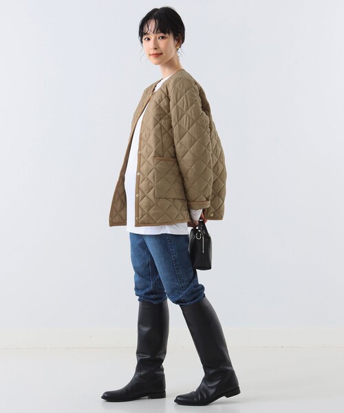 Traditional Weatherwear（トラディショナルウェザーウェア）の「Traditional Weatherwear × Demi-Luxe BEAMS / 別注 ARKLEY キルト ミドルコート（ブルゾン・レディース・ブラック/ブラウン系その他2・36/34）」の19枚目の写真