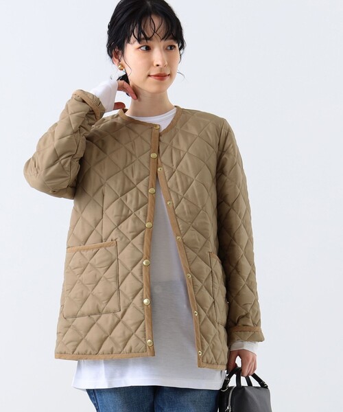 Traditional Weatherwear（トラディショナルウェザーウェア）の「Traditional Weatherwear × Demi-Luxe BEAMS / 別注 ARKLEY キルト ミドルコート（ブルゾン・レディース・ブラック/ブラウン系その他2・36/34）」の20枚目の写真
