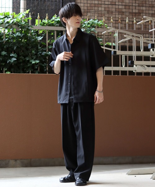 SITRY(シトリー)の「Made in Japan wide silhouette pin tuck shirt/日本製 ワイドシルエット ピンタック シャツ(シャツ/ブラウス・メンズ・ブラック/ホワイト・L/M)」の15枚目の写真