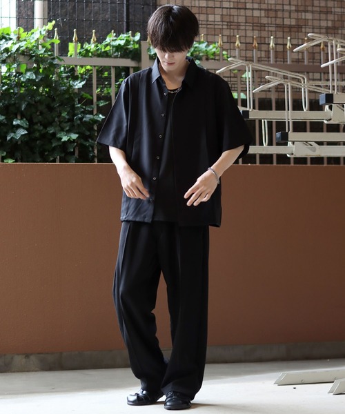 SITRY(シトリー)の「Made in Japan wide silhouette pin tuck shirt/日本製 ワイドシルエット ピンタック シャツ(シャツ/ブラウス・メンズ・ブラック/ホワイト・L/M)」の17枚目の写真