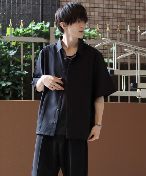 SITRY(シトリー)の「Made in Japan wide silhouette pin tuck shirt/日本製 ワイドシルエット ピンタック シャツ(シャツ/ブラウス・メンズ・ブラック/ホワイト・L/M)」の9枚目の写真