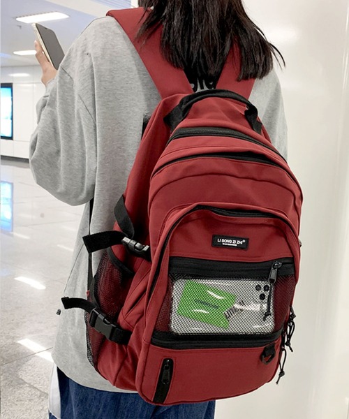 florist（フローリスト）の「【A4サイズ対応/撥水】【ユニセックス】配色カラーの大容量カジュアルリュックサック/バックパック/スポーツバッグ（バックパック/リュック・レディース・オフホワイト/ブラック・FREE）」の12枚目の写真