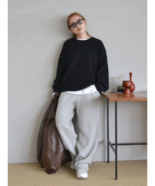 Ungrid（アングリッド）の「ハニカムロングスリーブTee（Tシャツ/カットソー・レディース・チャコールグレー/ピンク/アイボリー・FREE）」の12枚目の写真