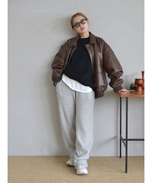 Ungrid（アングリッド）の「ハニカムロングスリーブTee（Tシャツ/カットソー・レディース・チャコールグレー/ピンク/アイボリー・FREE）」の19枚目の写真