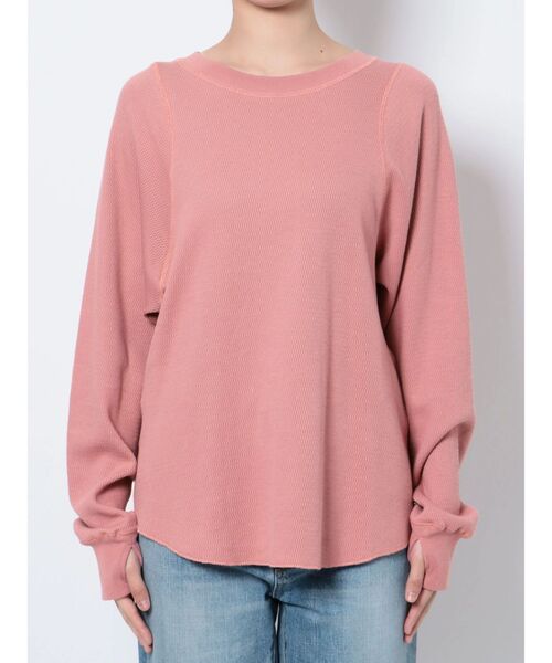 Ungrid（アングリッド）の「ハニカムロングスリーブTee（Tシャツ/カットソー・レディース・チャコールグレー/ピンク/アイボリー・FREE）」の15枚目の写真