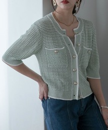 Anss.me | 【Anss.me】サマーニット金ボタンコンパクトカーディガン(カーディガン/ボレロ)
