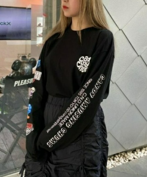 Candy Stripper（キャンディストリッパー）の「CANDY CHUM L/S Tシャツ（Tシャツ/カットソー・レディース・オフホワイト/ヘザーグレー/ブラック・2）」の3枚目の写真