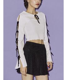 jouetie | テレコリブリボントップス(Tシャツ/カットソー)