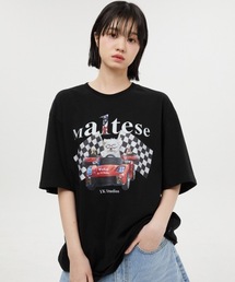 【WaiKei 】マルチーズ レーサー ハーフ スリーブ Tシャツ / Maltese racer half sleeve tshirts