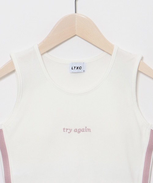 LOVETOXIC（ラブトキシック）の「【LTXC】冷感ラインカップ付タンクトップ（タンクトップ・キッズ・ブラック/オフホワイト/ピンク・LL/SS/S/M/L）」の11枚目の写真