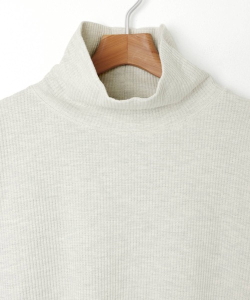 andme(アンドミー)の「ワッフルタートルネック長袖Tシャツワンピース(ワンピース・レディース・ライトブルー/ブラック/アイボリー/ブラウン/オートミール・M)」の14枚目の写真