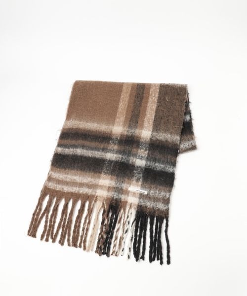 mysty woman（ミスティウーマン）の「チェックストール 977918（ストール/ショール・レディース・ベージュ系その他/ブラウン・FREE）」の4枚目の写真