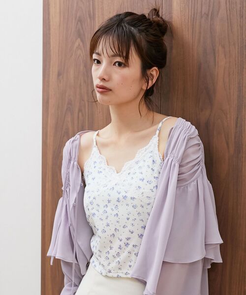 MAJESTIC LEGON（マジェスティックレゴン）の「カップ付きレーストリムキャミソール（キャミソール・レディース・ブルー系その他2/ブルー/ピンク系その他2・MEDIUM）」の4枚目の写真