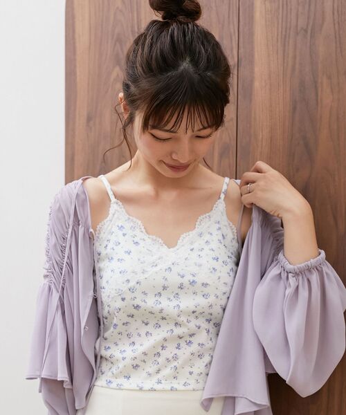 MAJESTIC LEGON（マジェスティックレゴン）の「カップ付きレーストリムキャミソール（キャミソール・レディース・ブルー系その他2/ブルー/ピンク系その他2・MEDIUM）」の5枚目の写真