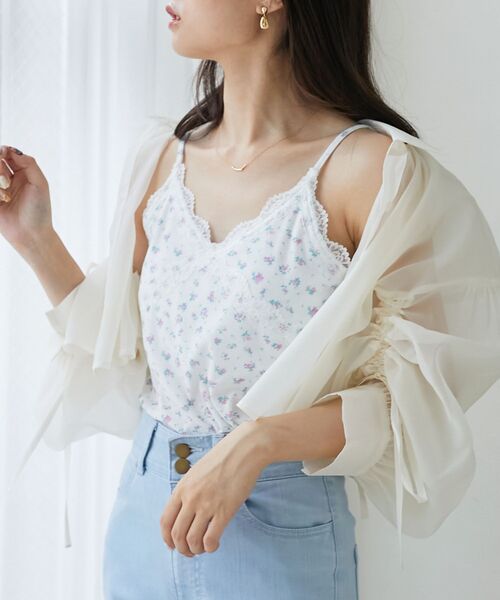 MAJESTIC LEGON（マジェスティックレゴン）の「カップ付きレーストリムキャミソール（キャミソール・レディース・ブルー系その他2/ブルー/ピンク系その他2・MEDIUM）」の11枚目の写真