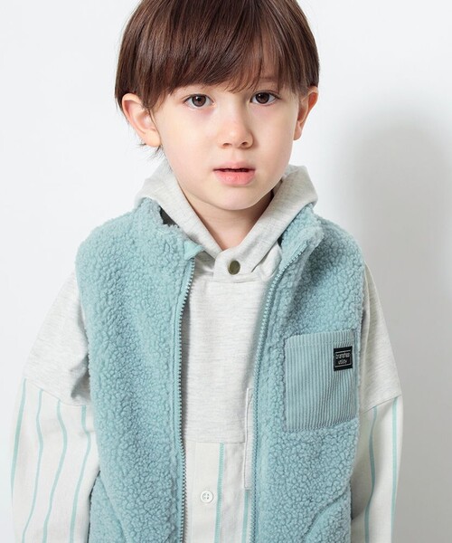 BRANSHES（ブランシェス）の「ボアベスト（ベスト・キッズ・アイボリー/サックスブルー・120/140/150/130/90/100/110）」の15枚目の写真