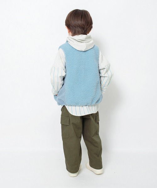 BRANSHES（ブランシェス）の「ボアベスト（ベスト・キッズ・アイボリー/サックスブルー・120/140/150/130/90/100/110）」の6枚目の写真