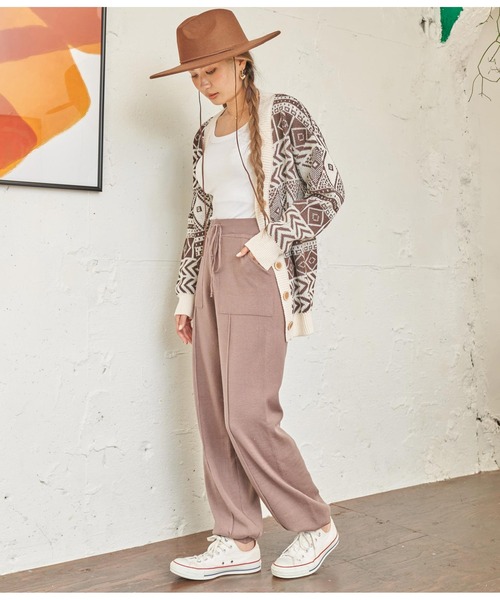 anap mimpi（アナップミンピ）の「センターラインニットジョガーパンツ（その他パンツ・レディース・グレイッシュベージュ/ブラック・FREE）」の6枚目の写真