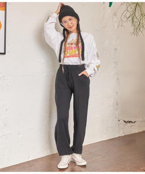 anap mimpi（アナップミンピ）の「センターラインニットジョガーパンツ（その他パンツ・レディース・グレイッシュベージュ/ブラック・FREE）」の19枚目の写真