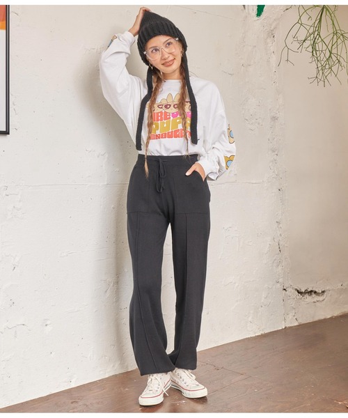 anap mimpi（アナップミンピ）の「センターラインニットジョガーパンツ（その他パンツ・レディース・グレイッシュベージュ/ブラック・FREE）」の17枚目の写真