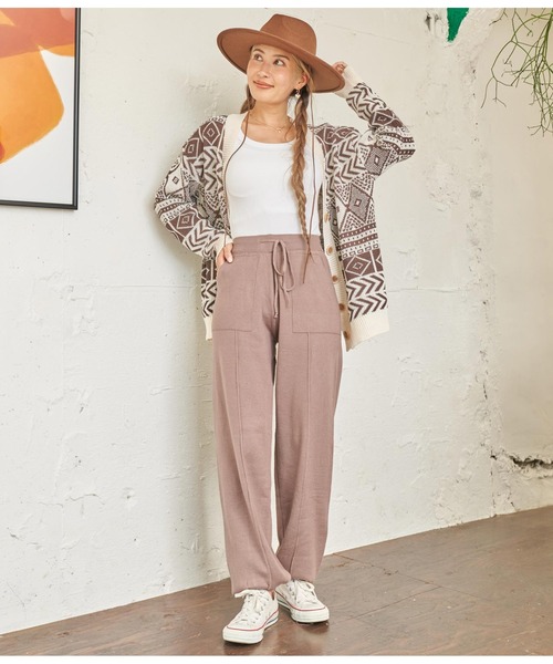 anap mimpi（アナップミンピ）の「センターラインニットジョガーパンツ（その他パンツ・レディース・グレイッシュベージュ/ブラック・FREE）」の10枚目の写真