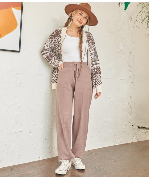 anap mimpi（アナップミンピ）の「センターラインニットジョガーパンツ（その他パンツ・レディース・グレイッシュベージュ/ブラック・FREE）」の9枚目の写真