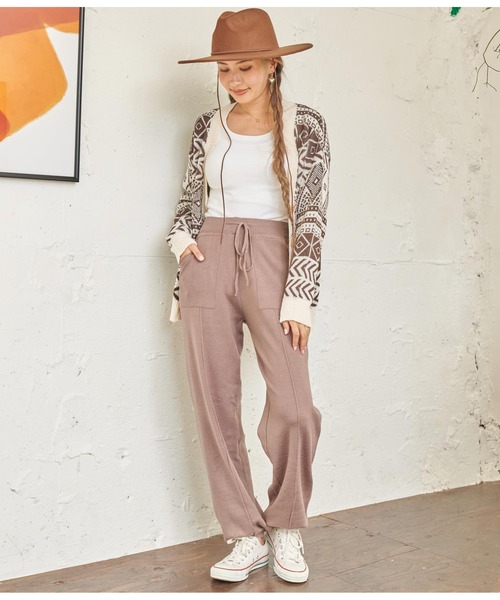 anap mimpi（アナップミンピ）の「センターラインニットジョガーパンツ（その他パンツ・レディース・グレイッシュベージュ/ブラック・FREE）」の8枚目の写真