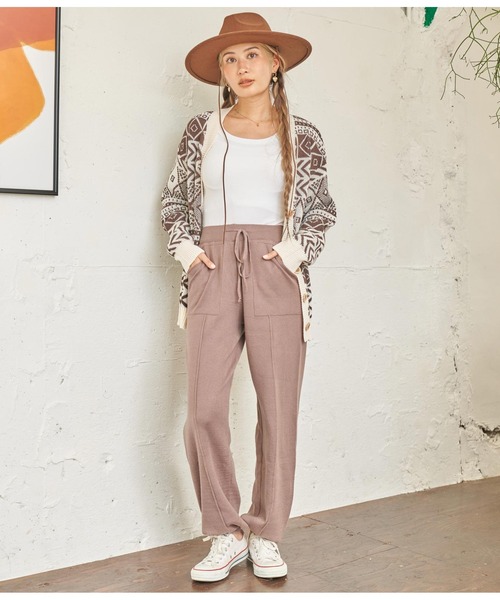 anap mimpi（アナップミンピ）の「センターラインニットジョガーパンツ（その他パンツ・レディース・グレイッシュベージュ/ブラック・FREE）」の7枚目の写真