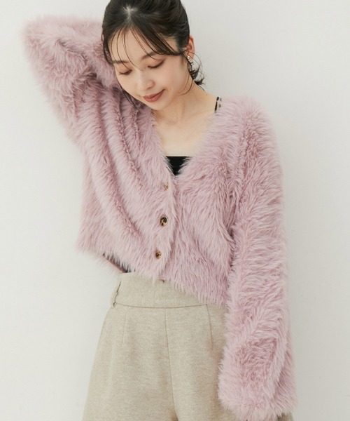 VIS（ビス）の「ラビットタッチカーディガン（カーディガン/ボレロ・レディース・グリーン系その他/チャコールグレー/ピンク/キナリ・FREE）」の11枚目の写真