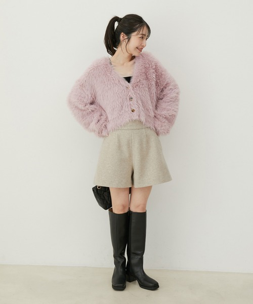 VIS（ビス）の「ラビットタッチカーディガン（カーディガン/ボレロ・レディース・グリーン系その他/チャコールグレー/ピンク/キナリ・FREE）」の13枚目の写真